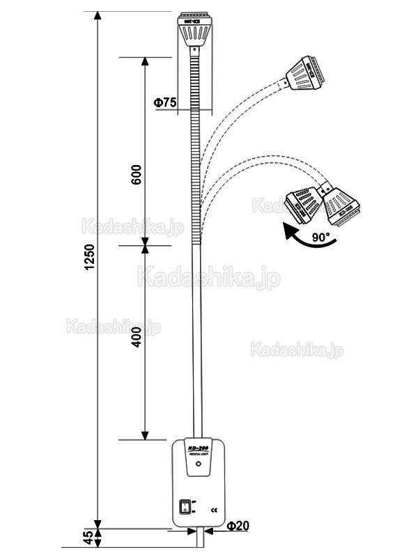 KWS KD-2035W-1 35W 歯科ハロゲン検診ライト 医療照明灯