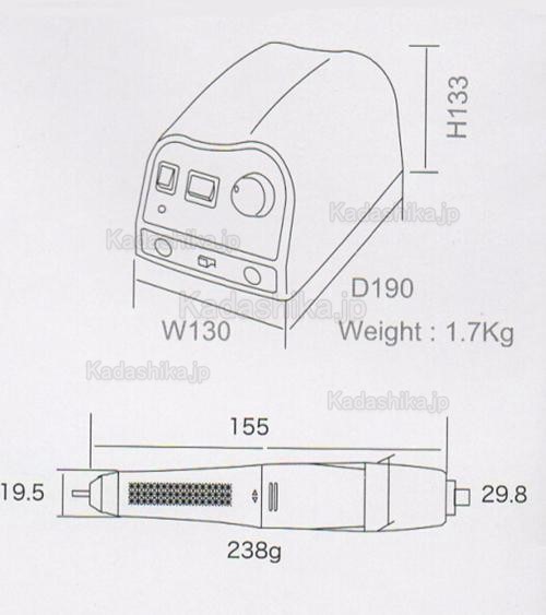 SAESHIN® Strong206 歯科技工用マイクロモーター + 103Lハンド ピース